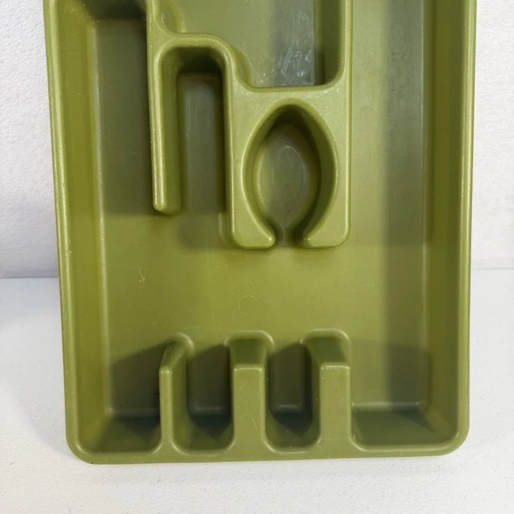 Vtg MCM Rubbermaid 2921 Green Utensil Flatware Silverware Tray Drawer‎ Organizer